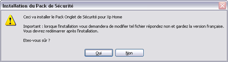 Installation de l'onglet de sécurité pour XP Home