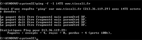 Pertes de paquets lors d'un ping