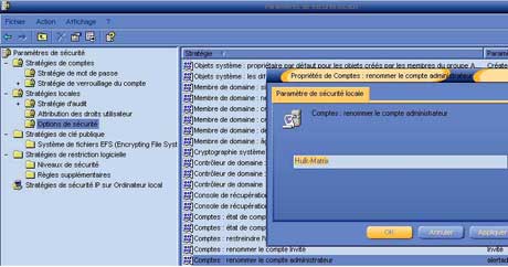 Renommer le compte administrateur