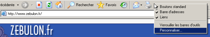 Personnaliser la barre d'Internet Explorer