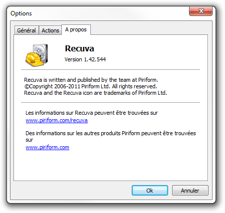 Recuva 1.42 retrouve les images perdues