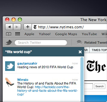 Extension Twitter pour Safari