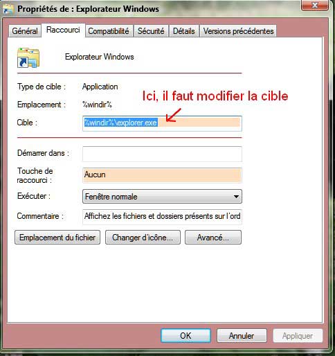 Modifier la Cible