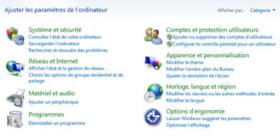Panneau de configuration