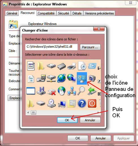 Validation du choix de l'�cone