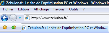 Barre de menus affich�e au dessus de la barre d'adresse