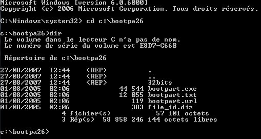 Répertoire de BootPart