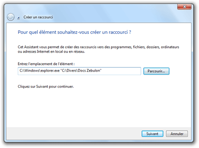 Modification de l'emplacement de l'�l�ment