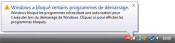 Programmes de démarrage bloqués