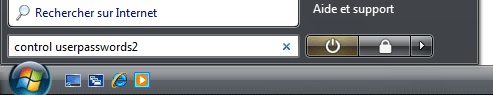 control userpasswords2 avec Vista