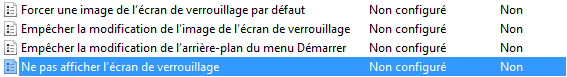 Ne pas afficher l'écran de verrouillage