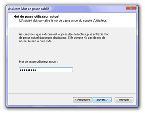 Saisie du password