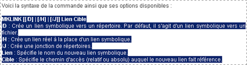 Sélection de texte dans une page