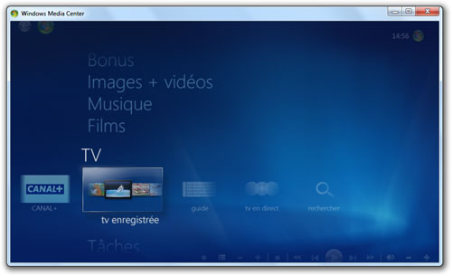 La TV avec Windows Media Center