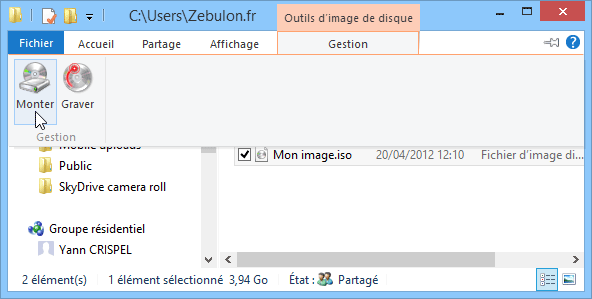 Monter une image disque dans Windows 8
