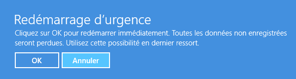 Redémarrage d'urgence Windows