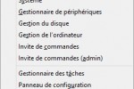 Menu des liens rapides de Windows 8