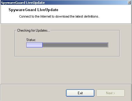 Lancement de LiveUpdate de SpywareGuard