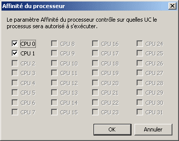 Affinité du processeur