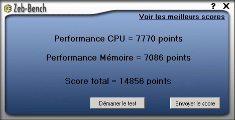 Résultats du benchmark global