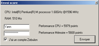 Envoi des scores de Zeb-Bench