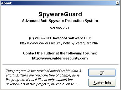 Présentation de SpywareGuard
