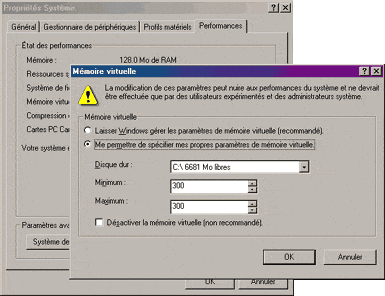 Réglage de la mémoire virtuelle sous Windows