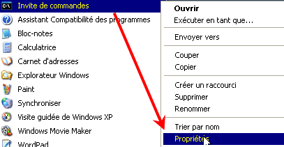 Propriétés de CMD