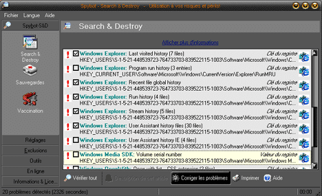 Corriger les problèmes avec Spybot-Search & Destroy