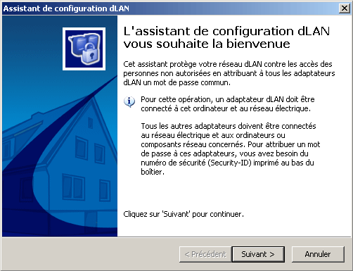 Première étape de la configuration du dLAN