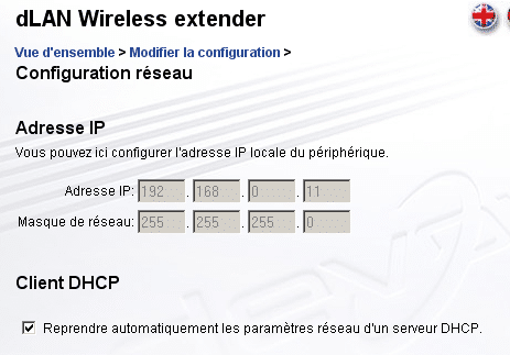 Configuration réseau