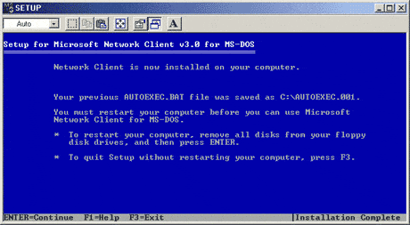Création d'une disquette Client pour les réseaux Microsoft sous MS-DOS