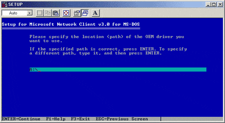 Création d'une disquette Client pour les réseaux Microsoft sous MS-DOS
