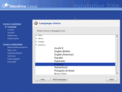 Choix de la langue pour Mandrivalinux