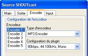 Choix de l'encodage de la webradio