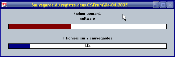 Sauvegarde de la base de registre avec Erunt