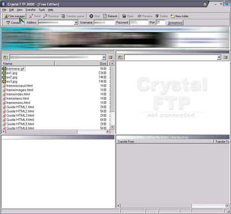 Site Manager de Crystal FTP