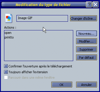 Modification du type de fichier