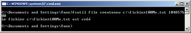fsutil file createnew