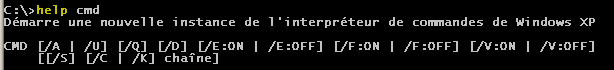 Aide sur CMD