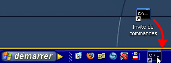 CMD dans la barre de lancement rapide