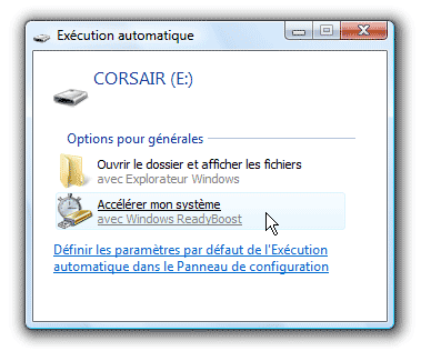 Accélérer le système avec Windows ReadyBoost