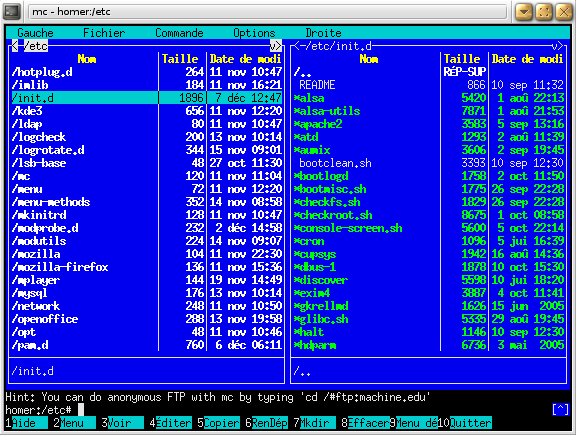 répertoire /etc/rc.d/init.d ou /etc/init.d