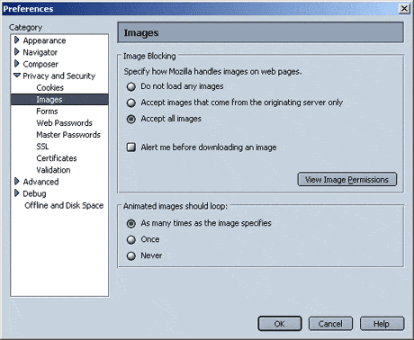 Préférences de Mozilla