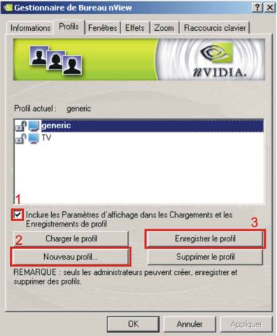 Création des profils nView