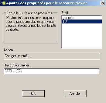 Ajouter des propriétés pour le raccourcis clavier nView