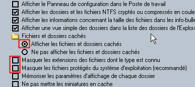 Afficher les fichiers et dossiers cachés