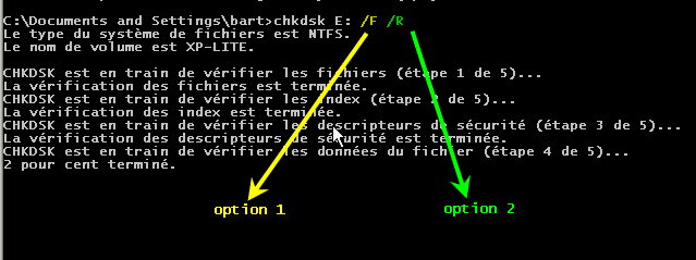 Cumul d'options avec CMD