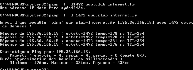 Ping sur Club-Internet