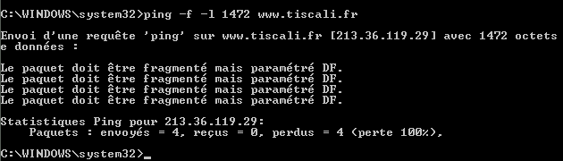Pertes de paquets lors d'un ping